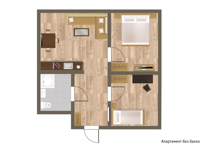 Апартаменты без балкона (1 этаж) - ГК «Поляна 1389 Отель и СПА»