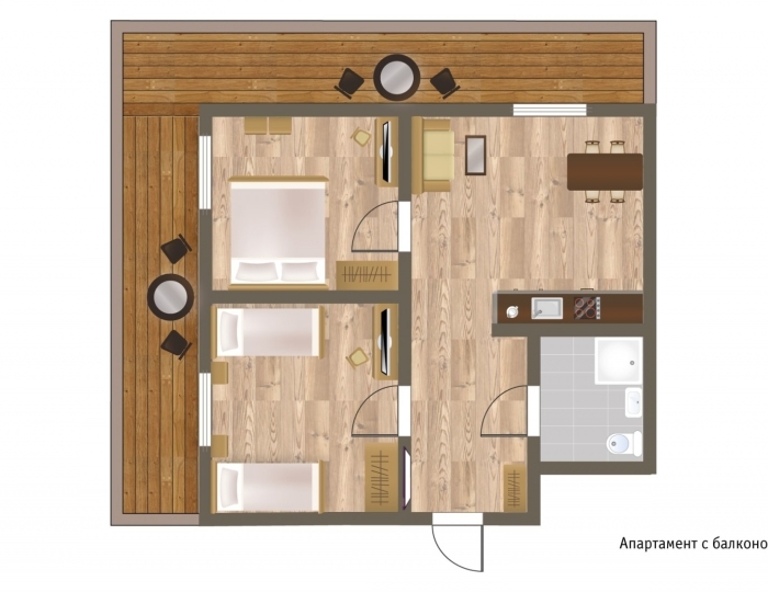 Апартаменты с балконом - ГК «Поляна 1389 Отель и СПА»